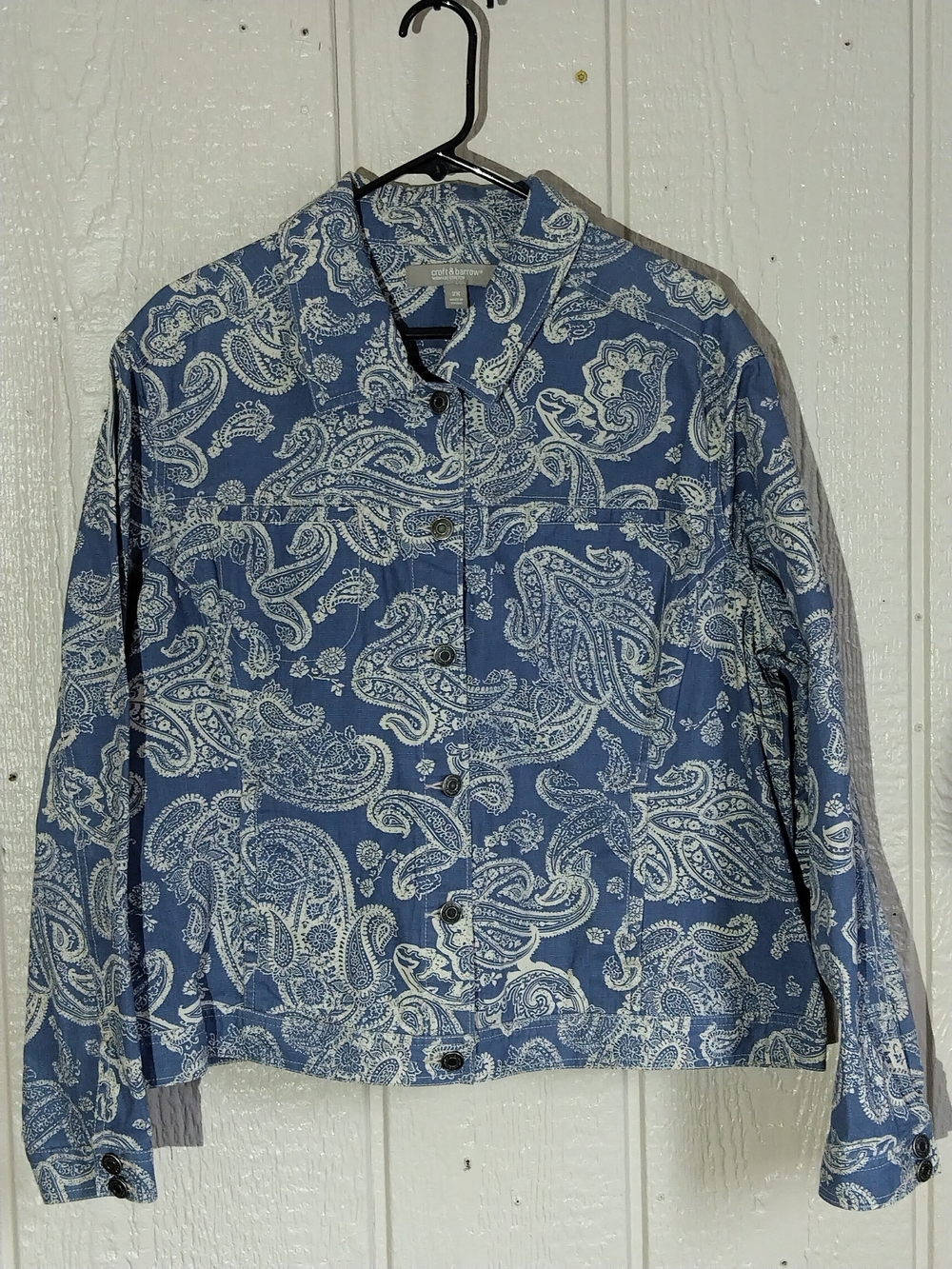 Lightweight Blue Paisley Jean Style Jacket